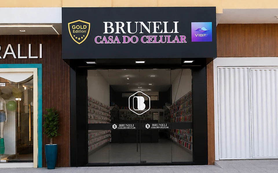 Fachada oficial da loja Bruneli Casa do Celular em Marataízes
