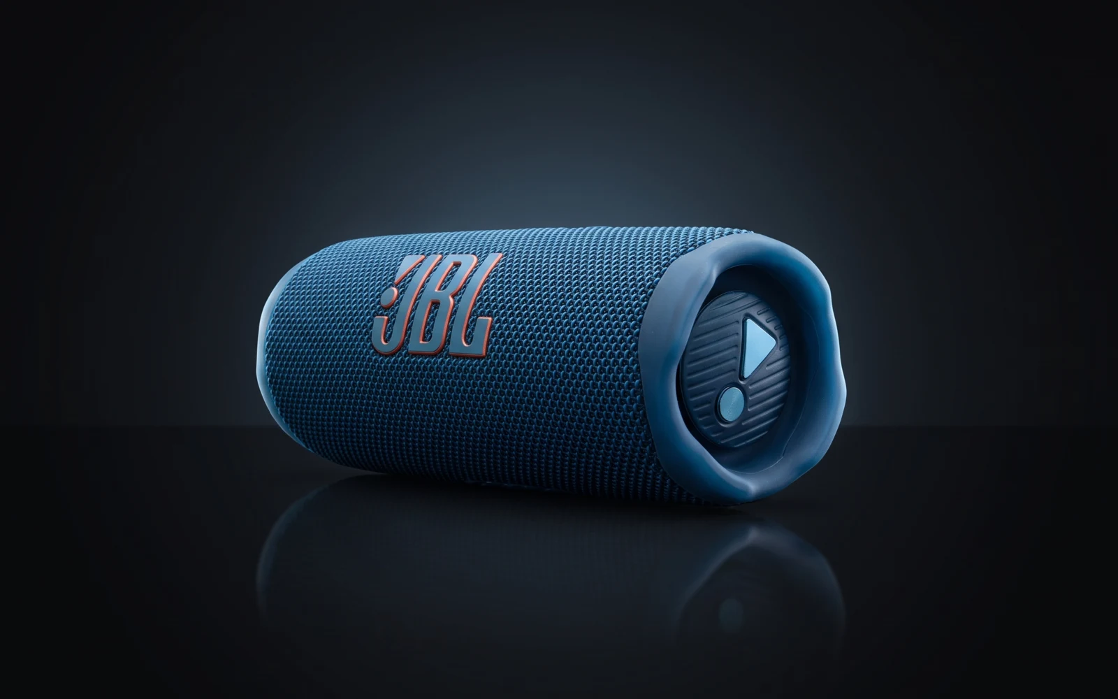Caixa de som JBL portátil azul, da linha de acessórios da Bruneli