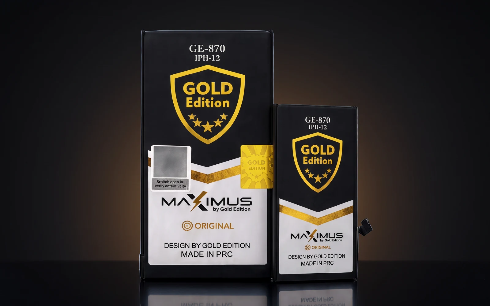Caixas da bateria Maximus Gold Edition, linha premium da Bruneli